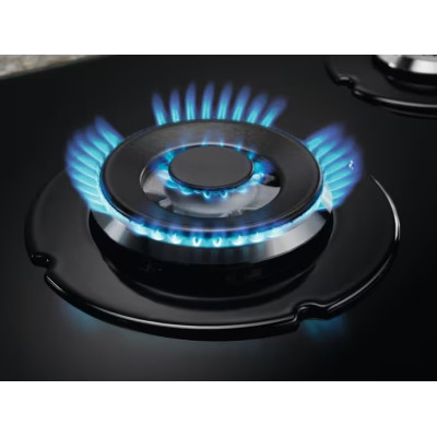 Варильна поверхня Electrolux газова на склі, 60см, чавун, чорний KGG6437