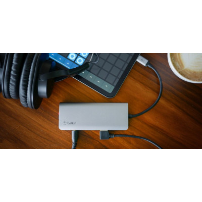 Хаб Belkin USB-C 7в1 HDMI/VGA/2хUSB-A/USB-C/SD/microSD/jack3.5 Хаб Belkin USB-C 7в1 HDMI/VGA/2хUSB-A/USB-C/SD/microSD/jack3.5