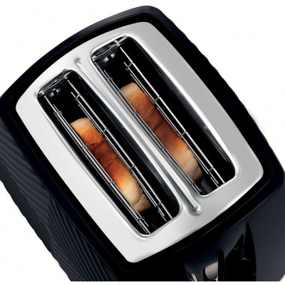 Тостер Russell Hobbs GrooWe 2 Slice 850Вт, підігрів, розморожування, пластик, чорний