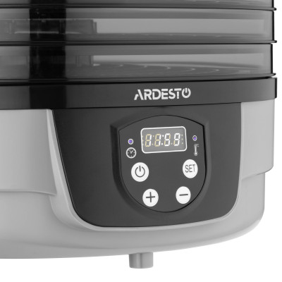 ARDESTO Сушарка для продуктів FDB-532TTC, 250Вт, піддонів -5x3см, діаметр-32см, макс-70°С, таймер, електр. управління, пластик , білий