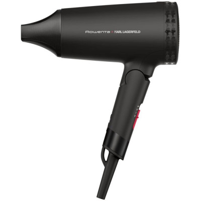 Фен Rowenta Karl Lagerfeld Express Style дорожній, 1600Вт, 2 режими, хол. обдув, складна ручка, чорний