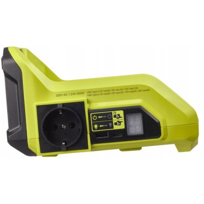 Инвертор напряжения аккумуляторный Ryobi RY36BI300A-0, 36В MAX POWER, 220В, 300Вт(500Вт пиковая), без АКБ и ЗУ (5133004893)