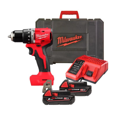 Шурупокрут-дриль акумуляторний Milwaukee BLPDRC-202C 18В 2х2А·год 60.5Нм 0·1700об/хв ЗП M12-18C кейс 1.5кг