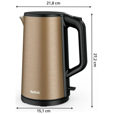 Tefal Електрочайник Double Layer SS 1.5л, з подвійними стінками, мідний