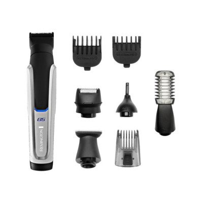 Набір для стрижки Remington G5 Graphite series, для бороди, вусів, голови і тіла, акум., роторний мотор, насадок-9, кейс, сріблястий