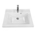 Раковина, умивальник Adamant QUANTO, штучний камінь, прямокут., з отвором для змішувача, з отвором для переливу, 600х447х140мм, накладний, білий