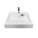Раковина, умивальник Adamant WASHER NEW, штучний камінь, прямокут., з отвором для змішувача, без переливу, 595х595х115мм, накладний, білий