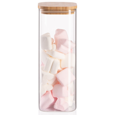 ARDESTO Банка для зберігання Fresh, квадратна, 1000 мл, скло, бамбук ARDESTO Банка для зберігання Fresh, квадратна, 1000 мл, скло, бамбук