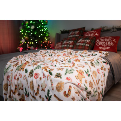 Плед ARDESTO Flannel 160х200см, 100% поліестер, імбирні пряники Плед ARDESTO Flannel 160х200см, 100% поліестер, імбирні пряники