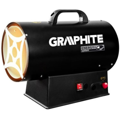 Теплова гармата газова GRAPHITE, акумуляторна 18В, 15кВт, 120м2, 320м3/год, IP24, чорний, 5кг Теплова гармата газова GRAPHITE, акумуляторна 18В, 15кВт, 120м2, 320м3/год, IP24, чорний, 5кг
