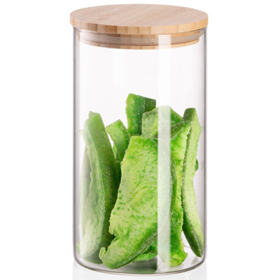 ARDESTO Банка для зберігання Fresh, кругла, 760 мл, скло, бамбук