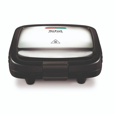 Сендвічмейкер Tefal Croc Time 700Вт, 1 пластина-гриль, корпус-пластик, чорно-сріблястий