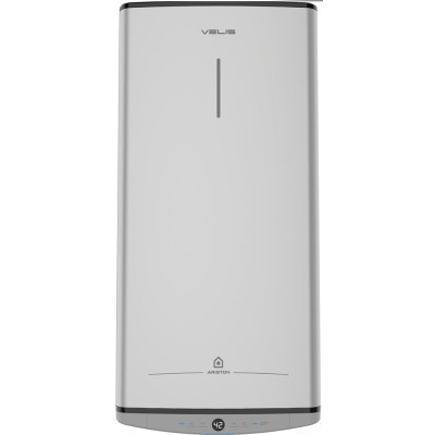 Водонагрівач електр. Ariston плаский слім VELIS TECH 80 EU, 80л, 2*1,5кВт, ун. монтаж, електр. кер-ння, B, Італія, Сірий