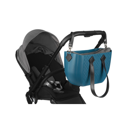 Сумка Nuvita MyMia ручки еко-шкіра, килимок, ремені для коляски, синьо-чорний