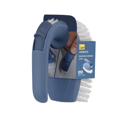Щітка для миття 2 в 1 ARDESTO Solid 13х7см, пластик, блакитний Щітка для миття 2 в 1 ARDESTO Solid 13х7см, пластик, блакитний