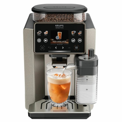 Кавомашина Krups Sensation Elite Hot&Cold, 1.7 л, зерно, автомат.капучинатор, дисплей, авторецептів - 24, сенcор.керування, сріблястий-чорний Кавомашина Krups Sensation Elite Hot&Cold, 1.7 л, зерно, автомат.капучинатор, дисплей, авторецептів - 24, сенcор.керування, сріблястий-чорний