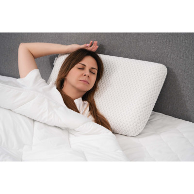 Подушка ортопедична ARDESTO Sleepwell, 60х40х12см, класична прямокутна, піна меморі, білий