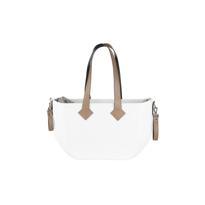 Сумка Nuvita MyMia ручки шкіра, килимок, ремені для коляски, біло-коричневий