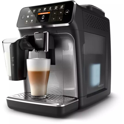 Кофемашина Philips Series 4300 LatteGo, 1.9л, зерно+молотый, автомат.капуч, дисплей, авторецептов -8, черный