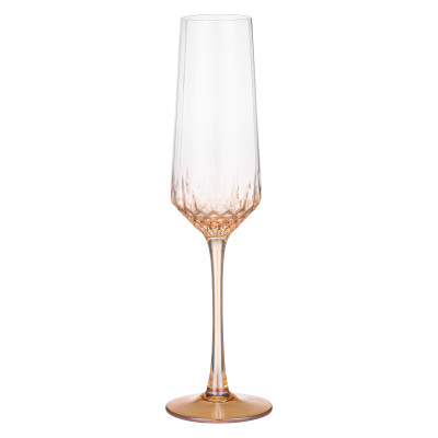 Набір келихів для шампанського ARDESTO Black Mars Favola 220мл, 2шт, скло, прозоро-золотистий Набір келихів для шампанського ARDESTO Black Mars Favola 220мл, 2шт, скло, прозоро-золотистий