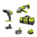 Ryobi Набір інструментів ONE+ R18DDAG-252S: шуруповерт R18DD3, КШМ R18AG