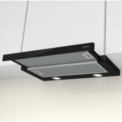 Витяжка Gorenje телескопічна, 60см, 450м.куб/год, чорний