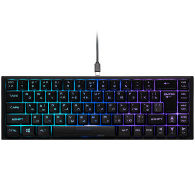 Клавиатура мембранная 2E GAMING KG350 68key, USB-A, EN/UA/RU, RGB, черный