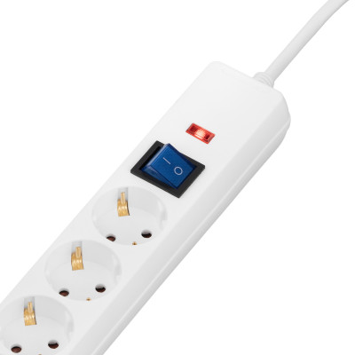 Подовжувач мережевий 2E 3м, 5xТипF, 16A, фільтр, білий Подовжувач мережевий 2E 3м, 5xТипF, 16A, фільтр, білий