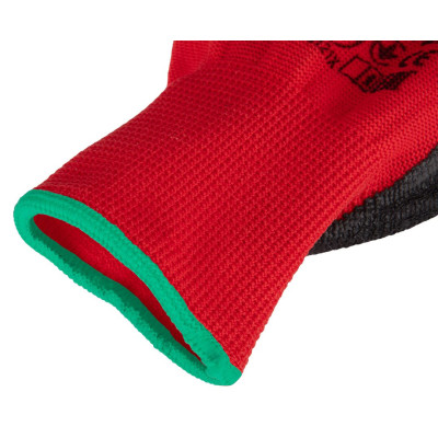 Рукавички робочі Neo Tools поліестер з латексним покриттям, р.8, червоно-чорний 12шт Рукавички робочі Neo Tools поліестер з латексним покриттям, р.8, червоно-чорний 12шт