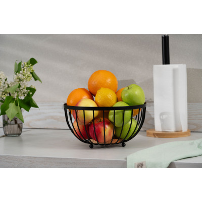 Кошик ARDESTO Midori 25х25х13см, метал, дерево, чорний
