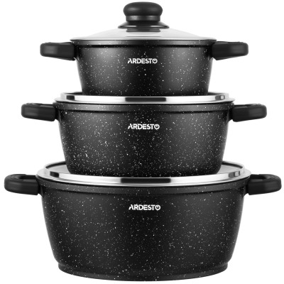 Набір посуду ARDESTO Gemini Anzio, 6 предметів, алюміній, чорний
