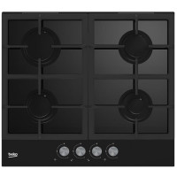 Варочная поверхность Beko газовая на стекле, 60см, чугун, черный (HILG64225S) Варочная поверхность Beko газовая на стекле, 60см, чугун, черный (HILG64225S)