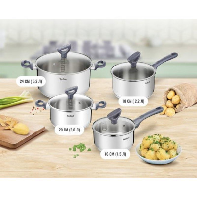 Tefal Набір посуду Daily Cook, 8 предметів, нерж.сталь G712S855
