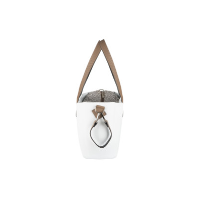 Сумка Nuvita MyMia ручки шкіра, килимок, ремені для коляски, біло-коричневий