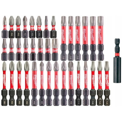 Біти Milwaukee Shockwave, сталь, кейс, набір 38шт Біти Milwaukee Shockwave, сталь, кейс, набір 38шт