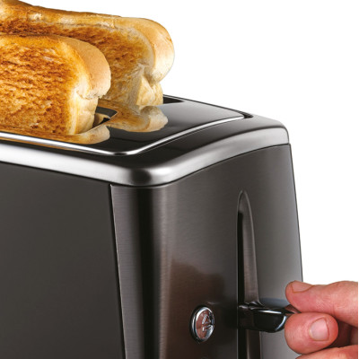 Тостер Russell Hobbs Matte Black 2 Slice, 1550Вт, нержавеющая сталь, подогрев, размораживание, черный (26150-56)