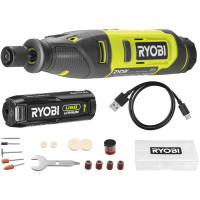 Шлифмашина шлифовально-гравировальная аккумуляторная Ryobi USB Lithium RRT4-120GA15 4В 1х2А-ч, 15 аксессуаров 0.23кг Шлифмашина шлифовально-гравировальная аккумуляторная Ryobi USB Lithium RRT4-120GA15 4В 1х2А-ч, 15 аксессуаров 0.23кг