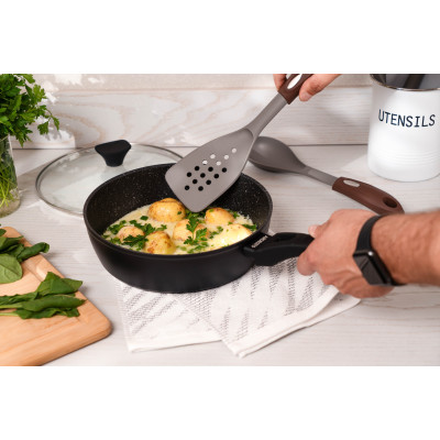 ARDESTO Лопатка Gemini, 32см, нейлон, нержавіюча сталь, пластик, сіро-коричневий ARDESTO Лопатка Gemini, 32см, нейлон, нержавіюча сталь, пластик, сіро-коричневий