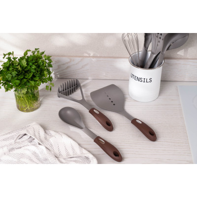 ARDESTO Ложка Gemini, 32см, нейлон, пластик, нержавіюча сталь, сіро-коричневий ARDESTO Ложка Gemini, 32см, нейлон, пластик, нержавіюча сталь, сіро-коричневий