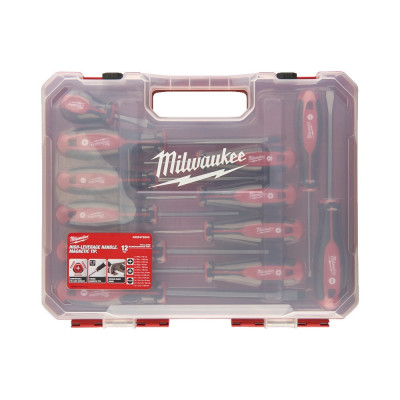 Викрутки Milwaukee магнітні, SL,PH,PZ, кейс, набір 12шт Викрутки Milwaukee магнітні, SL,PH,PZ, кейс, набір 12шт
