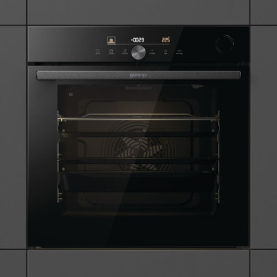 Духова шафа Gorenje електрична, 77л, A+, пара, дисплей, Wi-Fi, чорний (BSA6747DGWI)