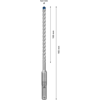 Бур по бетону Bosch Professional SDS-7X для армованого бетону 6x100x165