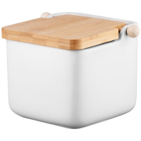 Цукорниця ARDESTO Midori 12х12х11см, 840мл, кераміка, бамбук, біла