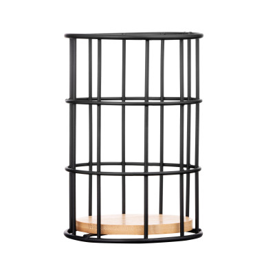 Підставка для столових приборів ARDESTO Midori 11х11х17см, метал, бамбук, чорний