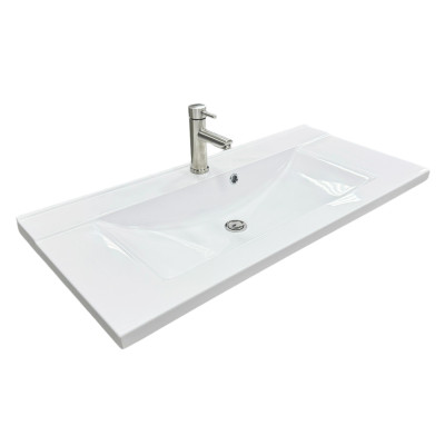 Набір для ванної кімнати, раковина, умивальник Adamant QUANTO 100, штучний камінь, прямокут., з сифоном Click-Clack + змішувач Набір для ванної кімнати, раковина, умивальник Adamant QUANTO 100, штучний камінь, прямокут., з сифоном Click-Clack + змішувач