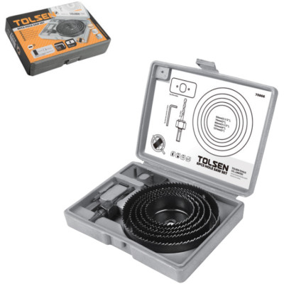 Коронки по дереву Tolsen, 25мм, 64-127мм, набір 8шт Коронки по дереву Tolsen, 25мм, 64-127мм, набір 8шт