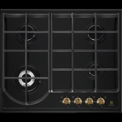 Варильна поверхня Electrolux газова Rococo, 60см, чавун, чорний матовий