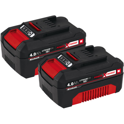 Einhell Акумулятор Twinpack 18V 4.0Ah, PXC Plus, 2шт., 1.47кг Einhell Акумулятор Twinpack 18V 4.0Ah, PXC Plus, 2шт., 1.47кг