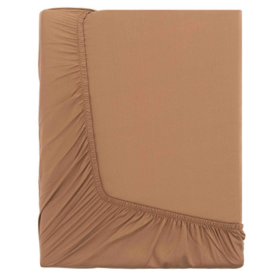 Простирадло на резинці ARDESTO Mix&Match, 180x200+30см, 100% бавовна, сатин, коричневий