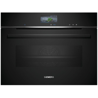Siemens Духова шафа електрична компактна, 47л, A+, дисплей, конвекція, чорний
